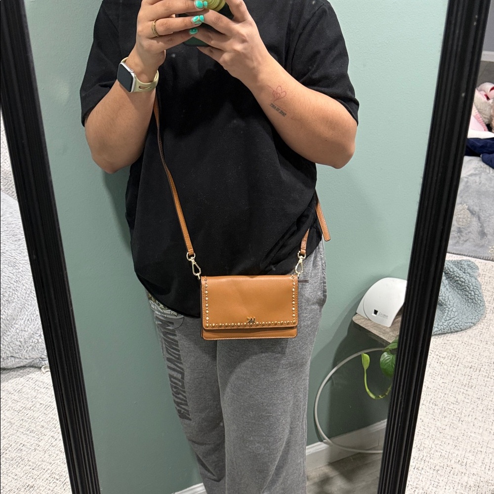 Michael Kors Women's Tan Crossbody Bag with Stud Trim
